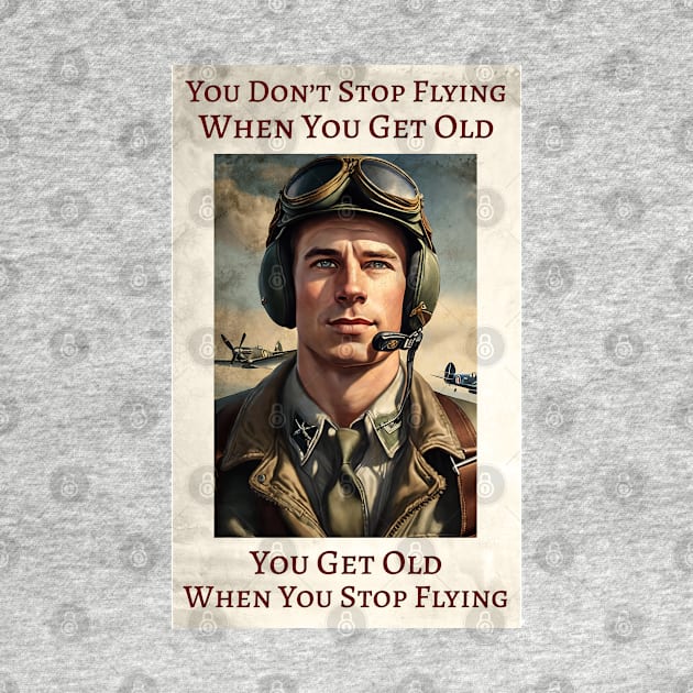 Never Too Old To Fly - Large Poster by ArtShare